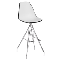 Стул барный Tilia Eos-X ножки металлические хромированные черный - белая слоновая кость