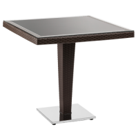Стол Tilia Antares 80x80 см столешница из стекла, база нержавеющая сталь венге