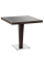 Стіл Tilia Antares 80x80 см стільниця зі скла, база нержавіюча сталь венге