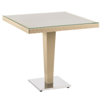 Стол Tilia Antares 80x80 см столешница из стекла, база нержавеющая сталь цвет кофе