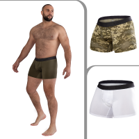 Комплект чоловічих трусів-боксерів  Білі/Олива/Піксель (8988), 2XL