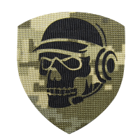 Шеврон Camotec Череп зв'язківець (7*8) Піксель