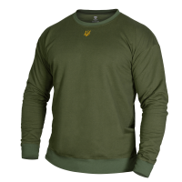 Світшот Basic Cotton Олива (золотий тризуб) (7407), L
