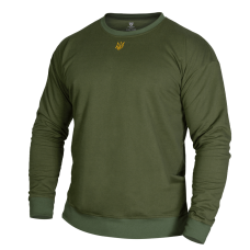 Світшот Basic Cotton Олива (золотий тризуб) (7407), L