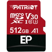 Карта пам'яті microSDXC (UHS-1 U3) Patriot EP Series 512Gb class 10 V30 (R-100MB/s, W-80MB/s) (adapter SD) (PEF512GEP31MCX)
