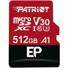 Карта пам'яті microSDXC (UHS-1 U3) Patriot EP Series 512Gb class 10 V30 (R-100MB/s, W-80MB/s) (adapter SD) (PEF512GEP31MCX)