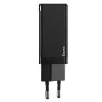 Мережевий зарядний пристрій Baseus GaN2 Q.Charger C+C 45W With Mini Cable Type-C toType-C 60W Black (CCGAN-M01)