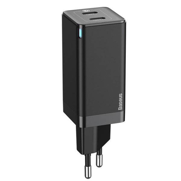 Мережевий зарядний пристрій Baseus GaN2 Q.Charger C+C 45W With Mini Cable Type-C toType-C 60W Black (CCGAN-M01)