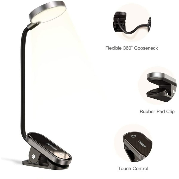 Світильник Baseus Comfort Reading Mini Clip Lamp Dark Gray (DGRAD-0G)