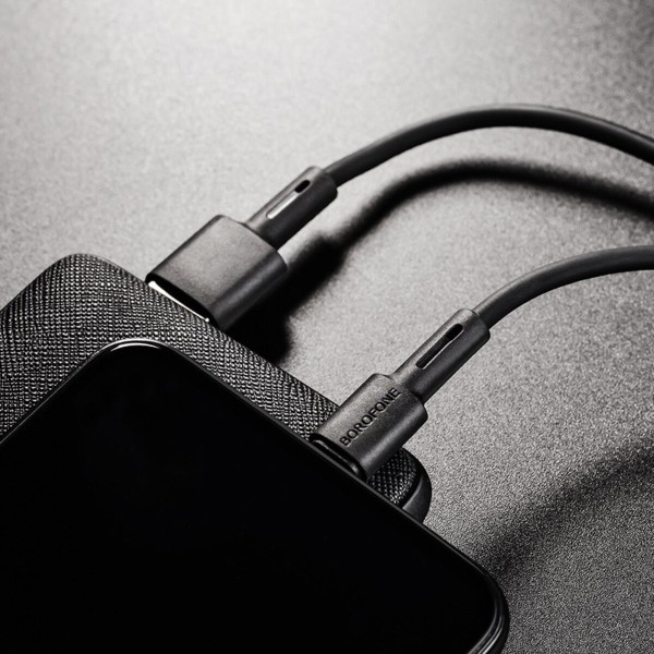 Кабель BOROFONE BX31 USB to iP 2.4A, 1m, silicone, TPE connectors, Black (BX31LB)