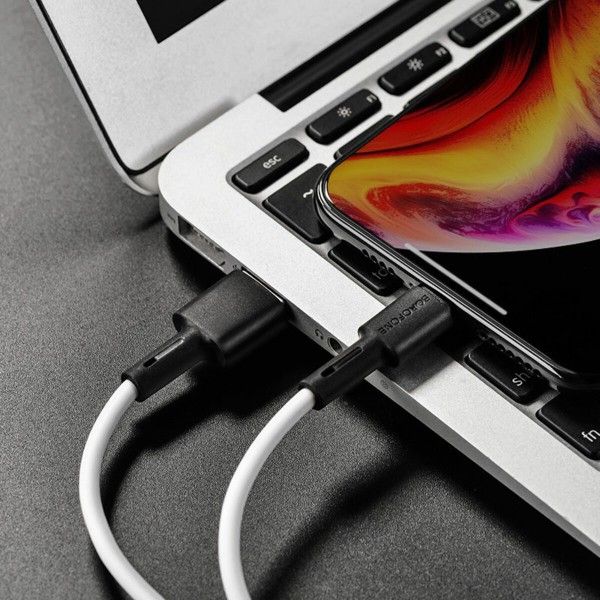 Кабель BOROFONE BX31 USB to iP 2.4A, 1m, silicone, TPE connectors, White (BX31LW)