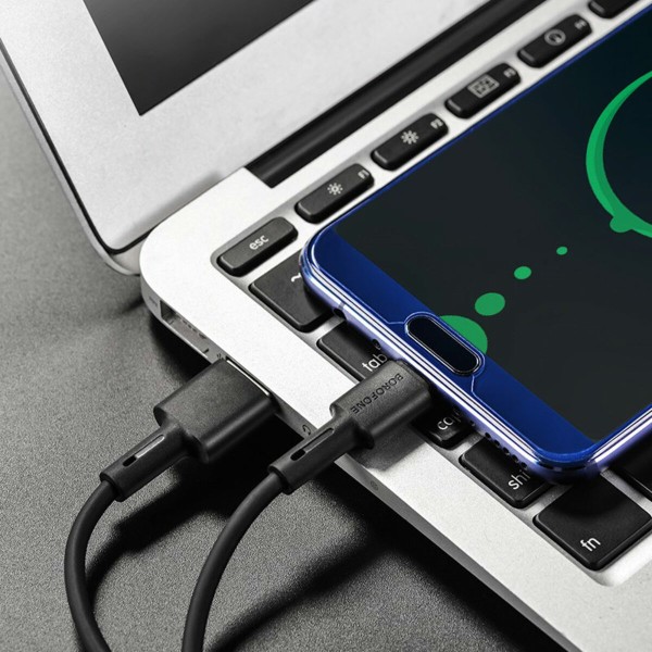 Кабель BOROFONE BX31 USB to Type-C 3A, 1m, silicone, TPE connectors, Black (BX31CB)