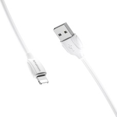 Кабель BOROFONE BX19 USB to iP 2.4A, 1m, PVC, TPE connectors, White (BX19LW)