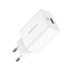 Мережевий зарядний пристрій BOROFONE BA21A Long journey single port QC3.0 charger 18W White (BA21AW)