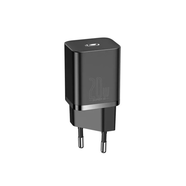 Мережевий зарядний пристрій Baseus Super Si 1C 20W With Simple Wisdom Data Cable Type-C/iP 1m Black (TZCCSUP-B01)
