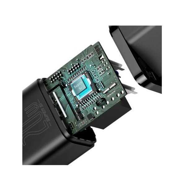 Мережевий зарядний пристрій Baseus Super Si 1C 20W With Simple Wisdom Data Cable Type-C/iP 1m Black (TZCCSUP-B01)