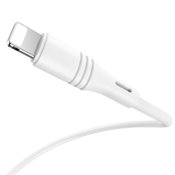 Кабель BOROFONE BX43 USB to iP 2.4A, 1m, PVC, PVC connectors, White (BX43LW)