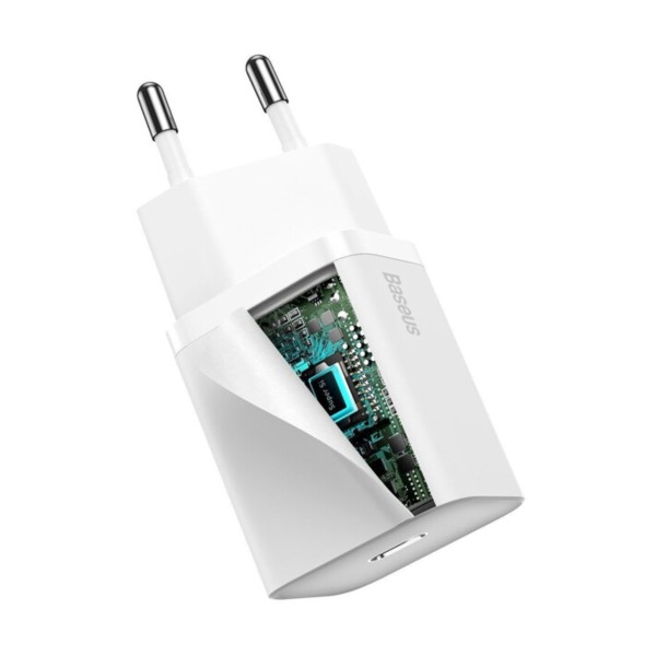Мережевий зарядний пристрій Baseus Super Si Quick Charger 1C 20W EU White (CCSUP-B02)