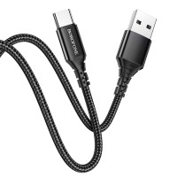Кабель BOROFONE BX54 Ultra bright Type-C 1m 2.4A Black (BX54CB)