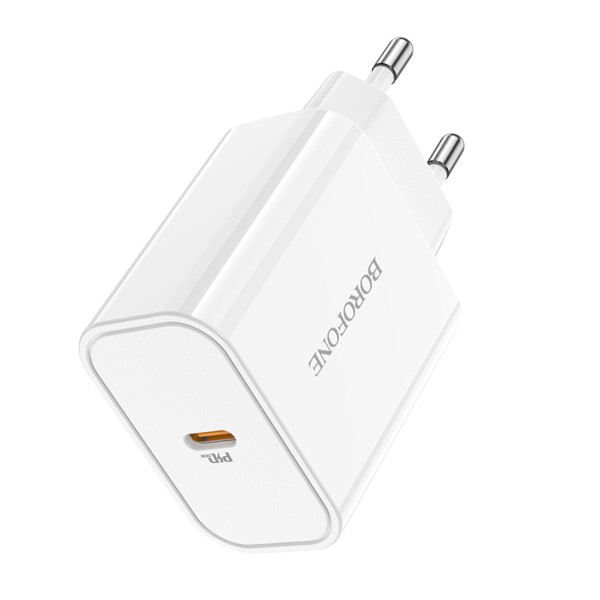 Мережевий зарядний пристрій BOROFONE BA57A Easy Speed single port PD20W charger White (BA57AW)