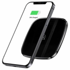 Бездротовий зарядний пристрій Usams CD154 Zinc Alloy Ultra-thin Fast Wireless Charger 15W Black (CD154CDX01)