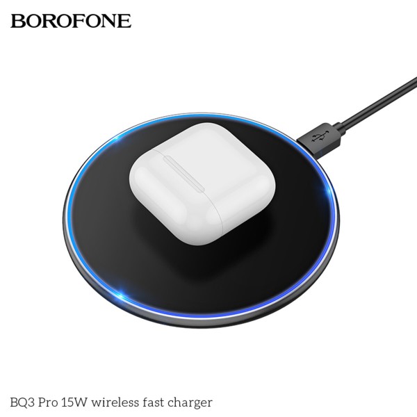 Бездротовий зарядний пристрій BOROFONE BQ3 Pro 15W wireless fast charger Black (BQ3B)