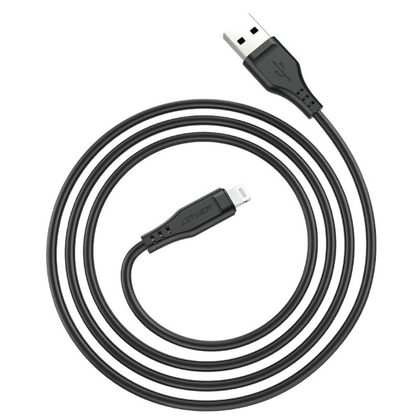 Кабель ACEFAST C3-02 USB to iP 2.4A, 1.2m, TPE, TPE connectors, Black (AFC3-02B)