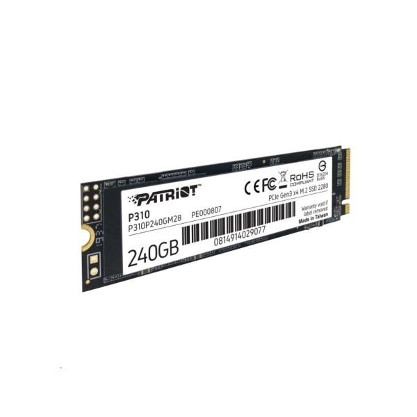 Накопичувач SSD M.2 Patriot P310 240GB NVMe 2280 PCIe 3.0 3D TLC (P310P240GM28)