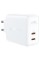 Мережевий зарядний пристрій ACEFAST A29 PD50W GaN (USB-C+USB-C) dual port charger White (AFA29W)