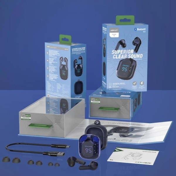 Бездротові навушники ACEFAST T6 True wireless stereo headset Sapphire Blue (AFT6SB)