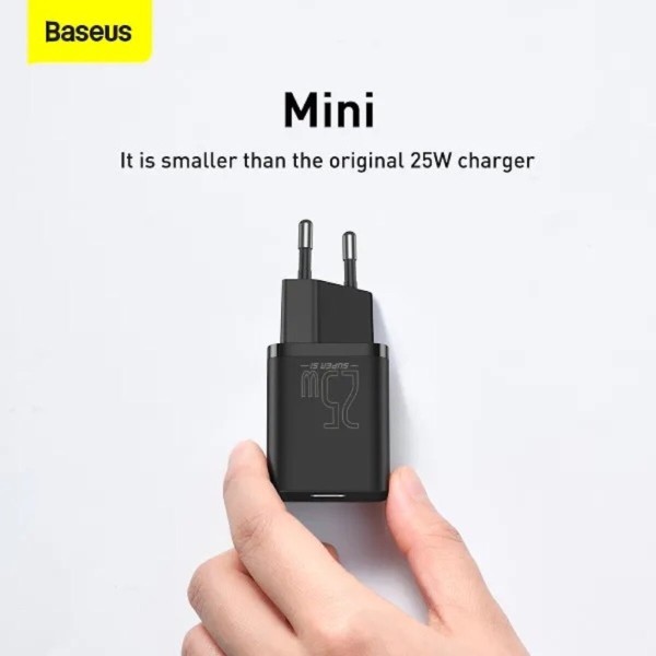 Мережевий зарядний пристрій Baseus Super Si Quick Charger 1C 25W EU Black (CCSP020101)