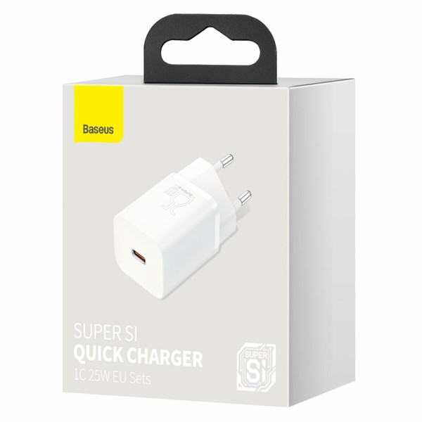 Мережевий зарядний пристрій Baseus Super Si Quick Charger 1C 25W EU White (CCSP020102)