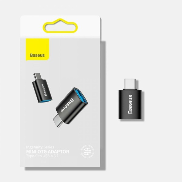 Адаптер Baseus Ingenuity Series Mini OTG Adaptor Type-C to USB-A 3.1 Black (ZJJQ000001)