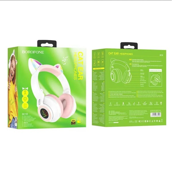 Бездротові навушники BOROFONE BO18 Cat ear BT headphones White (6974443384956)