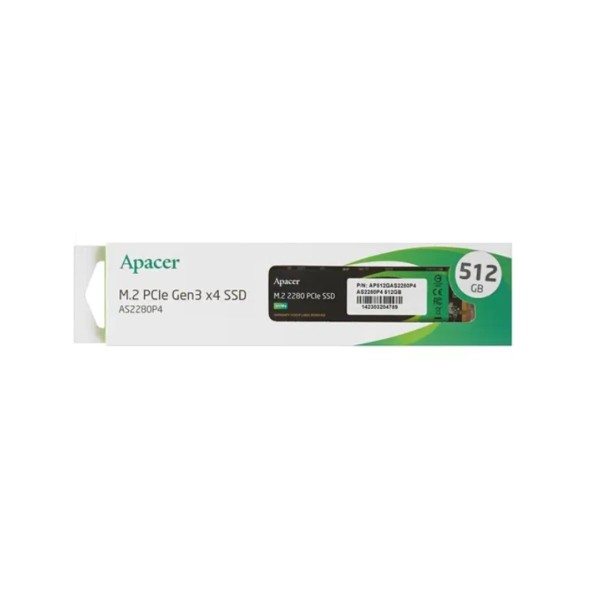 Накопичувач SSD M.2 Apacer AS2280P4 512GB 2280 PCIe 3.0x4 NVMe 3D TLC Read/Write: 2100/1500 MB/sec (AP512GAS2280P4-1)