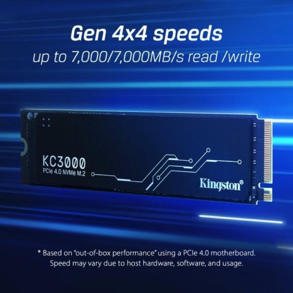 Накопичувач SSD M.2 Kingston KC3000 4096GB NVMe 2280 PCIe 4.0 x4 3D NAND TLC (SKC3000D/4096G)