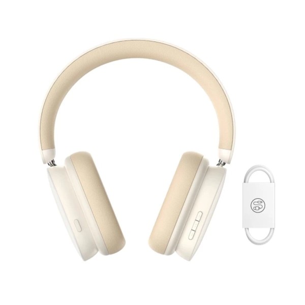 Бездротові навушники Baseus Bowie H1 Noise-Cancelling Wireless Headphones Rice White (NGTW230002)