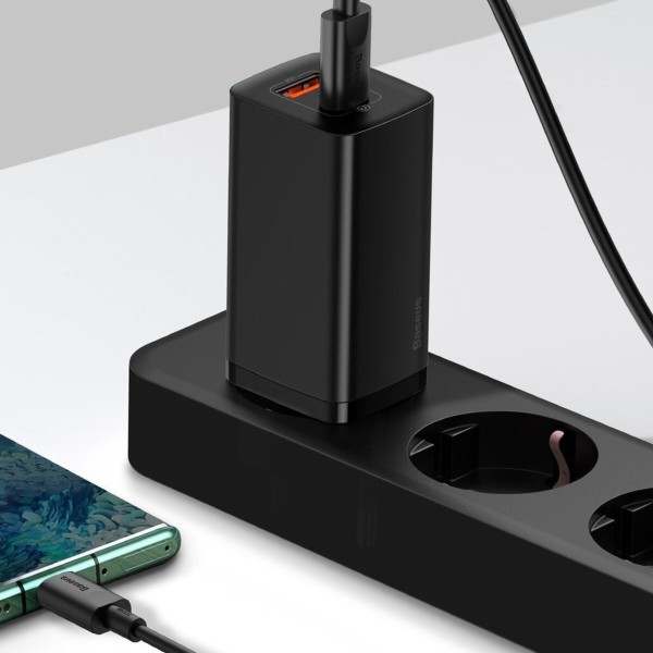 Мережевий зарядний пристрій Baseus GaN2 Lite Quick Charger C+U 65W EU Black (CCGAN2L-B01)