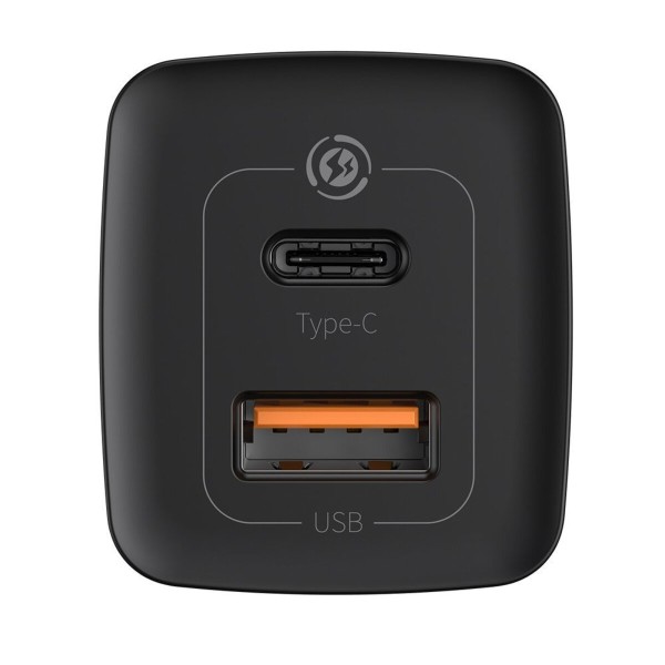 Мережевий зарядний пристрій Baseus GaN2 Lite Quick Charger C+U 65W EU Black (CCGAN2L-B01)