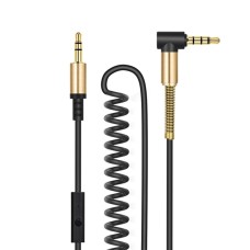 Аудіокабель HOCO UPA02 AUX Spring Audio cable (with Mic) Black (6957531025689)