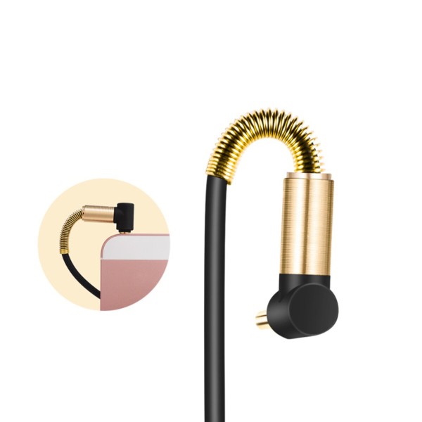Аудіокабель HOCO UPA02 AUX Spring Audio cable (with Mic) Black (6957531025689)