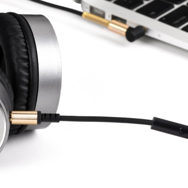 Аудіокабель HOCO UPA02 AUX Spring Audio cable (with Mic) Black (6957531025689)
