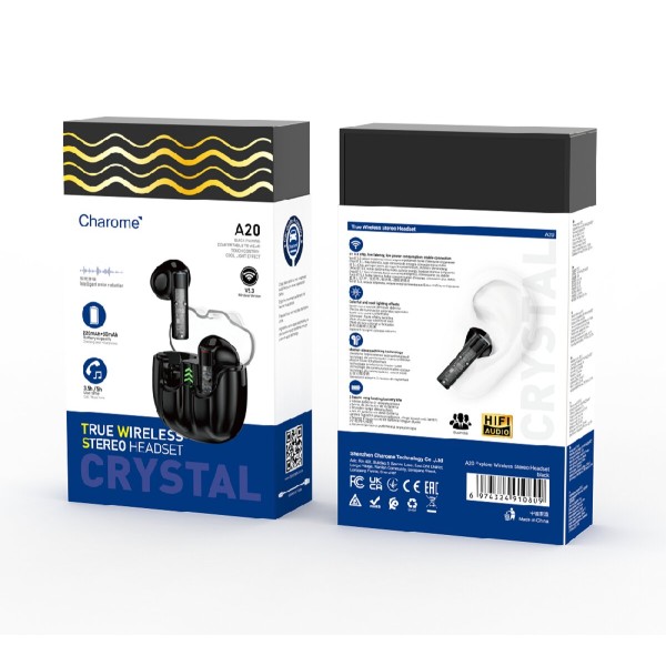 Бездротові навушники CHAROME A20 Explore Wireless Stereo Headset Black (6974324910809)