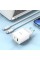 Мережевий зарядний пристрій HOCO C80A Plus Rapido PD20W+QC3.0 charger set(Type-C to Type-C) White (6931474779908)