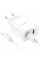 Мережевий зарядний пристрій HOCO C80A Plus Rapido PD20W+QC3.0 charger set(Type-C to Type-C) White (6931474779908)