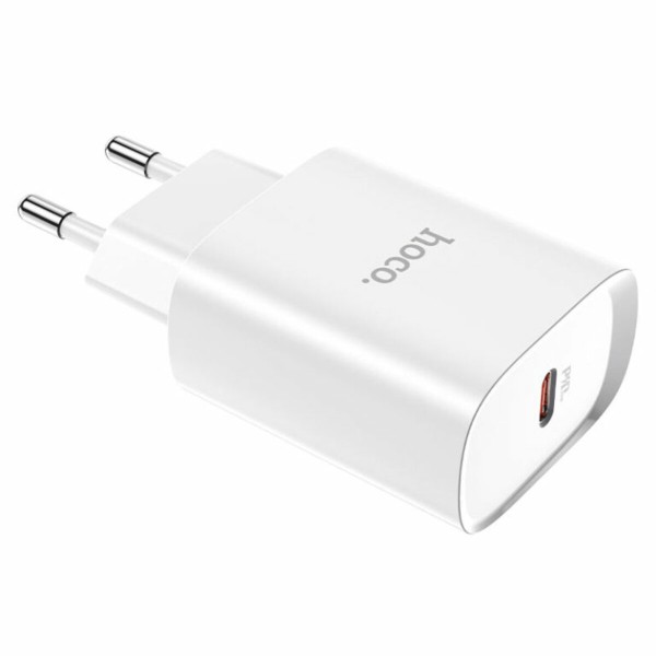Мережевий зарядний пристрій HOCO N14 Smart Charging single port PD20W charger White (6931474745026)