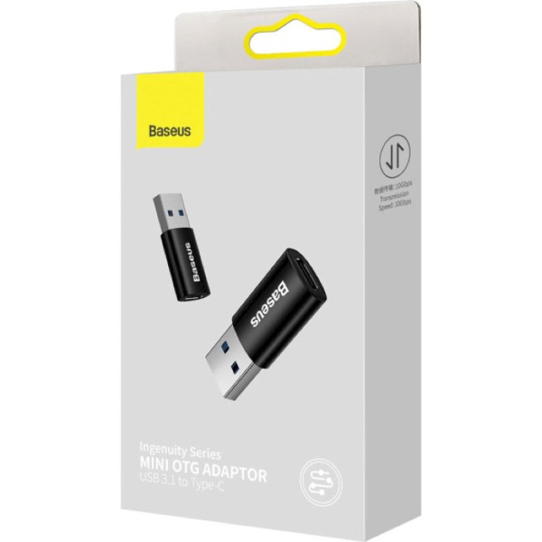 Адаптер Baseus Ingenuity Series Mini OTG Adaptor USB 3.1 to Type-CBlack (ZJJQ000101)