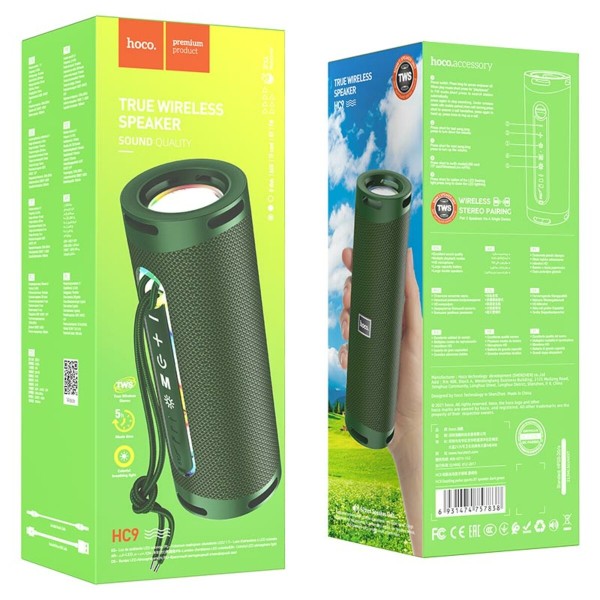 Портативна колонка HOCO HC9 Dazzling pulse sports BT speaker Dark Green (6931474757838)