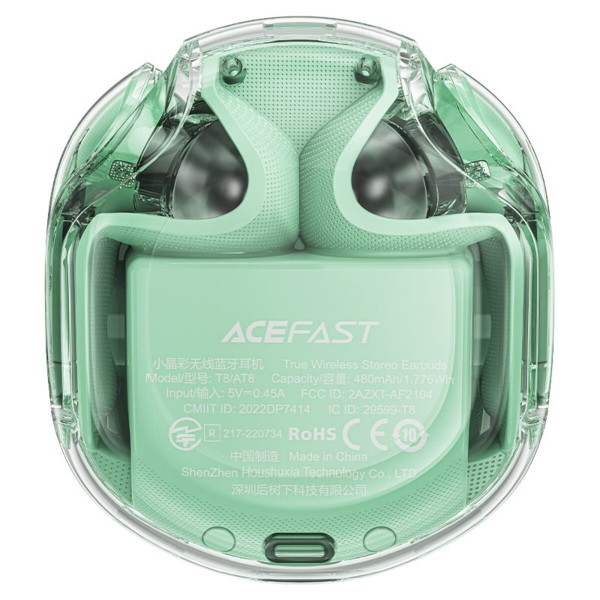 Бездротові навушники ACEFAST T8 Crystal color (2) bluetooth earbuds Mint Green (AFT8MG)