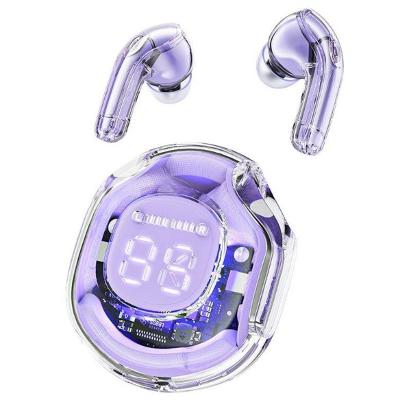 Бездротові навушники ACEFAST T8 Crystal color (2) bluetooth earbuds Alfalfa Purple (AFT8AP)